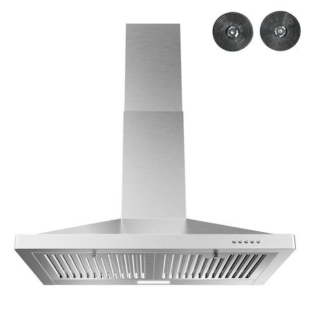 Streamline 30 in. Giacinto Ductless Wall Mount 220 CFM Range Hood in Brushed Stainless Steel T-163-1-DL